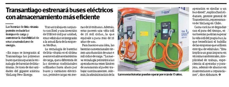 Transantiago buses eléctricos YinLong